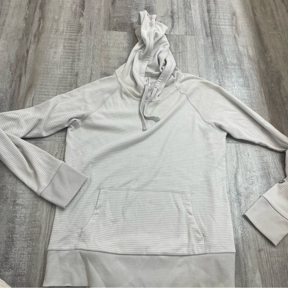 Kuhl Stria Gray White Pullover Hoodie Small